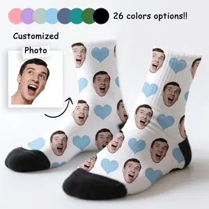 Custom Face Photo Socks, Personalized Novelty Gift for Boyfriend & Girlfriend, Funny Christmas gifts