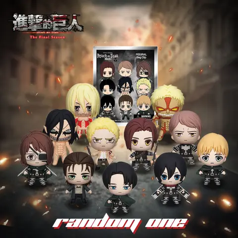 Crunchyroll Officially Licensed Attack on Titan Compact Blind Bag Keychain - 1pc Random Action Figure, Keychain Surprise Collectibles, 3D Display Detail, Carabiner Clip, Christmas Gift for Friends (Armin,Eren,Mikasa,Levi,Hange)