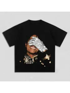 MJ Michael Jackson Graphic  Unisex T Shirt Y2K O Neck Short Sleeve Hip Hop Streetwear Fashion Fan Gift