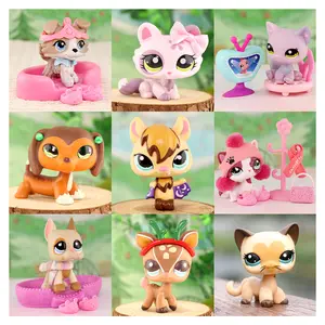 9 PC Animal Bobble Head Figure Set Shorthair Cat Deer Husky Great Dane Collie Toy for Collectors Kids Boys Girls Christmas Birthday New Year Gift