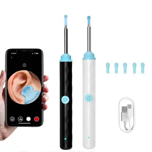 Earwax removal tool comes with 5 ear pick covers  , visual ear pick with camera and light, suitable for all mobile phones, safe and comfortable ear cleaning