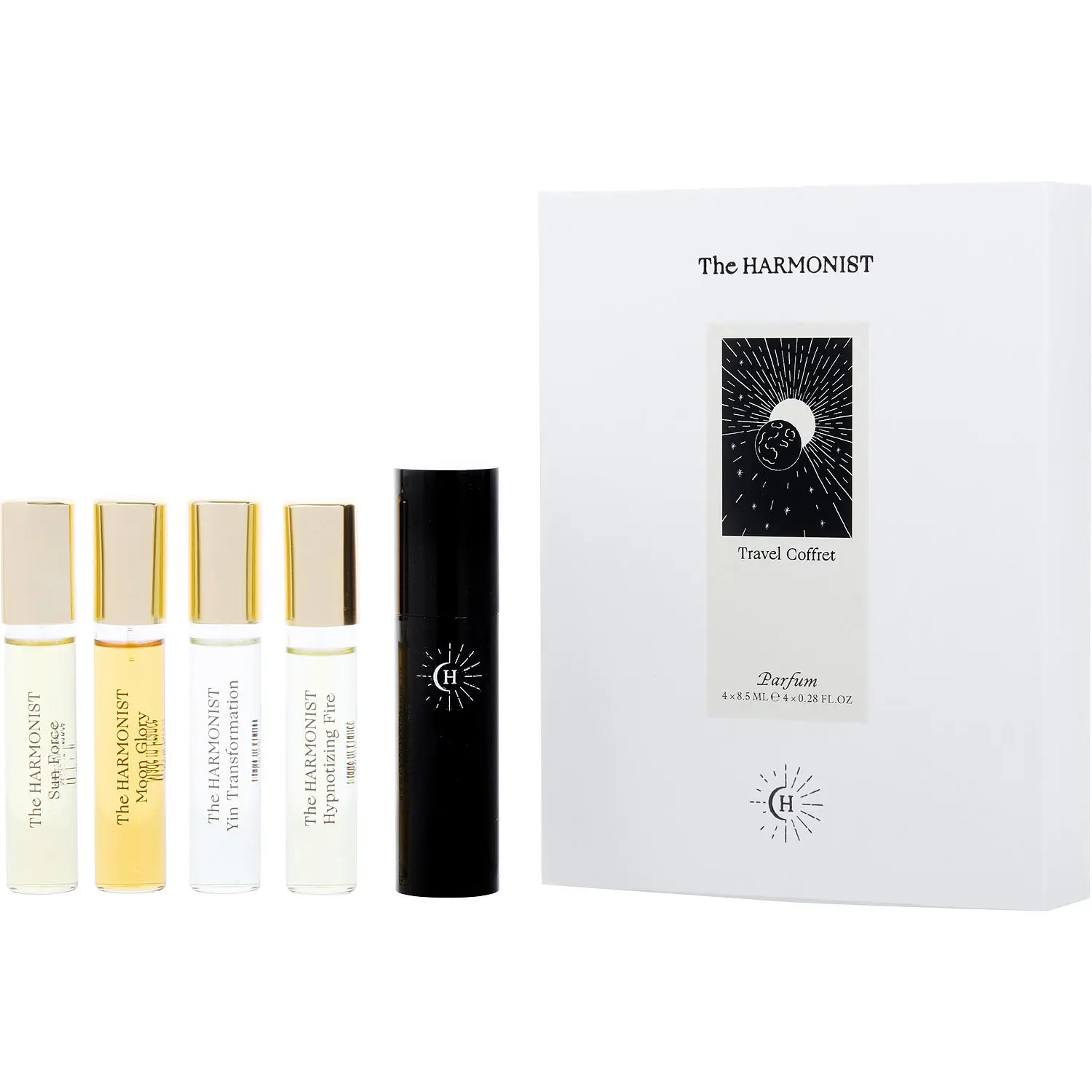 The Harmonist Variety Travel Coffret With Sun Force & Moon Glory & Yin Transformation & Hypnotizing Fire And All Are Parfum Spray 0.28 Oz Minis For Unisex