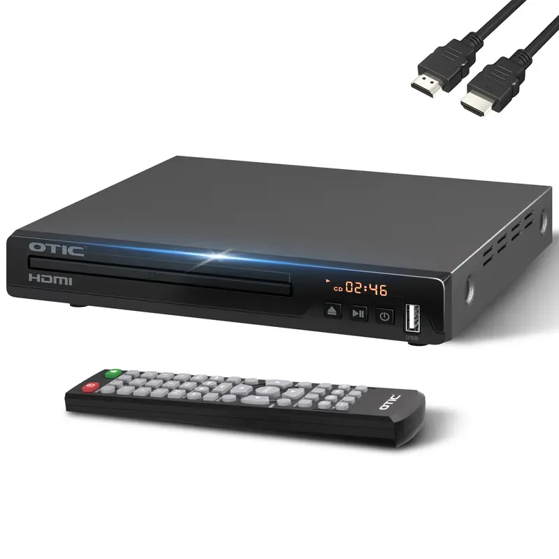 All Region HDMI DVD Player for TV, Multi Formats & Metal Housing, Compact CD Player with USB Port/Dolby Digital Sound for Smart TV, Elderly, Home Stereo System, Included HDMI Cable & Remote