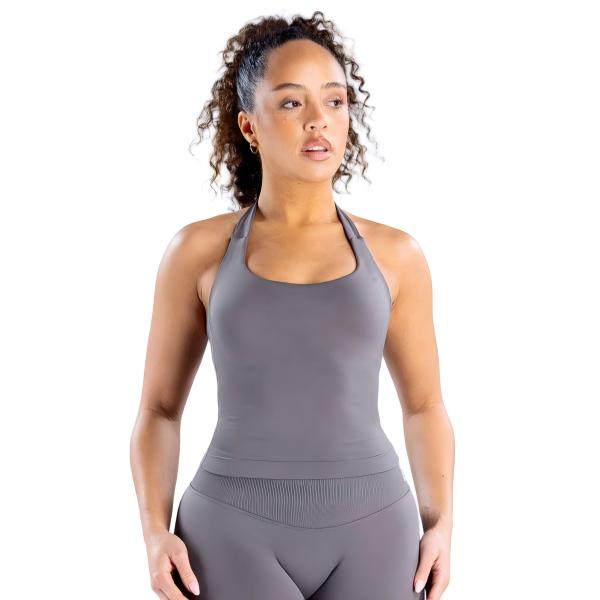 <WITH LOGO> DFYNE Halter Top and Shorts/Leggings Set - Seamless shaping design, hip-lifting design, women's sportswear set, suitable for various occasions such as yoga, fitness, cycling, hiking, running, sports, and outdoor leisure