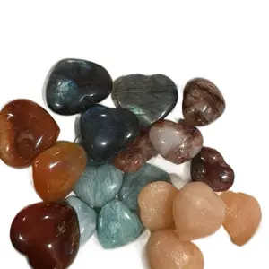 Crystal Hearts About 1 inch - 3 Pieces Choice of carnelian or labradorite or orange calcite or fire quartz or amazonite