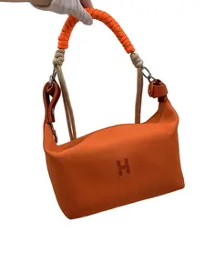 Pre-owned HERMÈS Orange Canvas Lunch Box Bag (Custom Strap)/wj05220719/0719