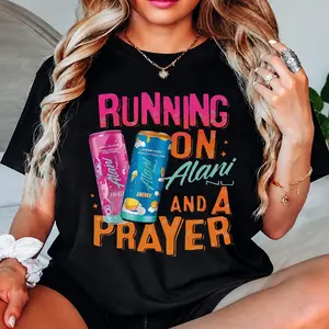 Running On Alani And A Prayer Casual Printed Women's Crew Neck T-Shirt