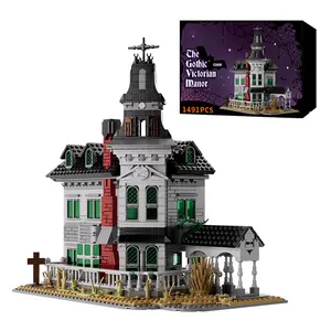 The Gothic Castle Building Blocks Set, 1491pcs creative Architecture Street View Building Blocks Set, House Model Kits DIY Crafts Collectibles, Great Christmas/ Birthday/ Halloween/ New Year Gift and Collectibles Set