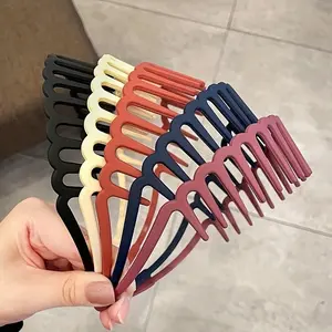 Solid Color Hair Brush, 5 Counts/set Simple Non-slip Hair Comb, Professional Hair Styling Tool for Women & Girls