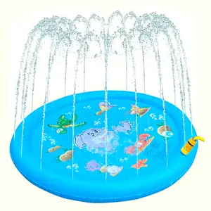 100cm/40inch Small  Sprinkler Mat，Splash Pad, Sprinkler for Kids & Baby Pool for Learning – Toddler Sprinkler Pool,  Outside Water Toys，also can be used as a pet toy.