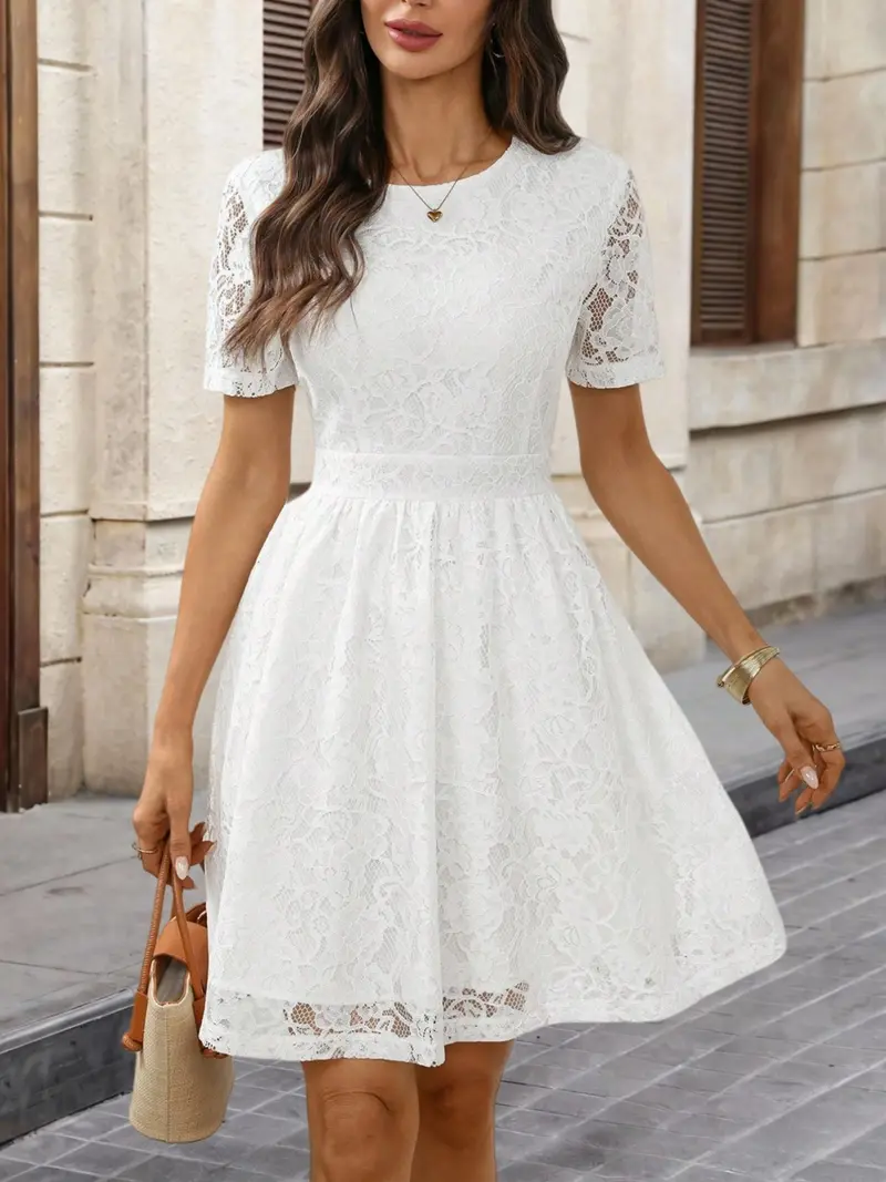 White lace evening dress - TikTok Shop