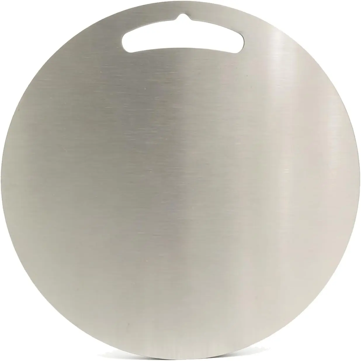 13.5-Inch Round 304 Stainless Steel Cutting Board, Double-Sided Metal Chopping Board for Meat, Vegetables, Bread and Dough, Dishwasher Safe