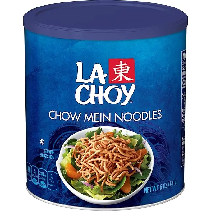 La Choy Traditional Chinese Flavor Chow Mein Noodles, 5oz Canned Wheat Instant Pantry Noodles, Carb-Conscious, Low-Sugar, Contains Wheat, Folic Acid & Riboflavin for Quick Family Meals