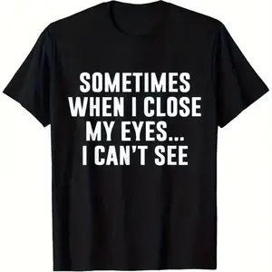 Men's & Women's Funny Graphic T-Shirt - Black Short Sleeve Crewneck Casual Shirt with Humorous Digital Print, Round Neck Tee for Casual Attire, Machine Washable, Year-Round (Regular Fit) - Unisex Casual Outfits