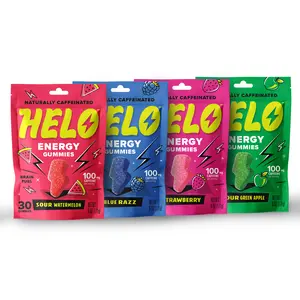 HELO Caffeine Energy & Focus Gummies | Flavor Sampler (60 servings) | Caffeine from Green Tea, L-Theanine, Cordyceps, Lion's Mane, Electrolytes