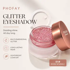 PHOFAY Mashed Potatoes Glitter Eyeshadow - 8 Versatile Shades, Iridescent Finish, 15HR Fade-Resistant, Silky-Blendable, Long-Lasting Wear, 5g per Jar, Shimmer. Cosmetic,Chrome Shimmer Eyeshadow Palette,makeup forever