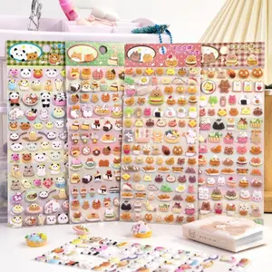 4 pcs/lot Cute Bears Dessert Food 3D Puffy Stickers Adhesive Sticker DIY Diary Stationery Sticker Gift School Office Supplies