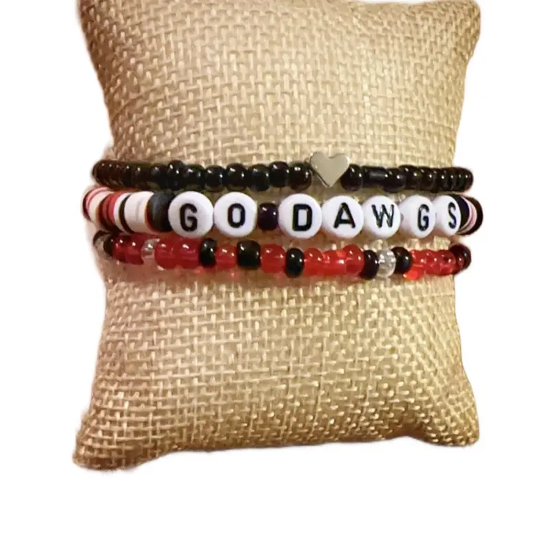Georgia Bulldogs Beaded Bracelet Set