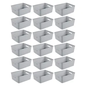 Sterilite 14'' x 11.5'' x 5'' Woven Rectangular Short Basket Organizer (18 Pack) Sterilite 14'' x 11.5'' x 5'' Woven Rectangular Short Basket Organizer (18 Pack)