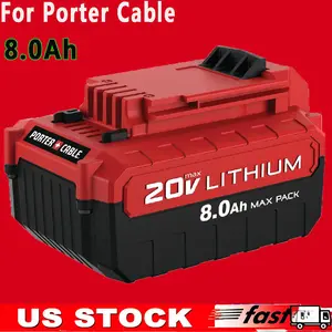 New 8.0Ah for PORTER CABLE 20 Volt Lithium-Ion Battery 20V Max countC680L countC68