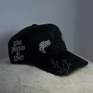 Custom Gothic Embroidered Rhinestone Hat – Stay Focused Streetwear Cap