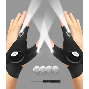 LED Flashlight Gloves, Gifts for Men Him Boyfriend Husband, Cool Gadget Finger Lights Waterproof for Camping Fishing Repairing, Fathers Day Christmas Birthday Gift