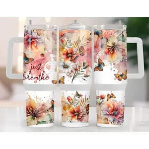 UVDTF 40 oz Cup Wrap Just Breathe 3019