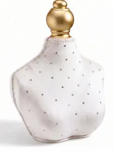 Retro Diamond-Studded Velvet Necklace Display (6.7"), Exquisite Jewelry Stand, Perfect for Home Bedroom/Closet Storage & Wedding Shows