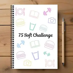75 Soft Challenge Coil Notebook - Goal Challenge Plan Book - Habit Formation Self-Improvement Planning Notebook Homeschool Planner Workbook Journal Office Stationery Supplies