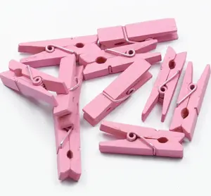 20Pcs Colorful Small Wooden Clip Wooden Clip Color Rope Single Color