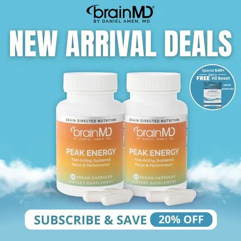 Peak Energy 2-Pack Bundle | BrainMD | 60 Capsules (2x30) | Clean Energy & Focus Support | Muscle Performance, Endurance & Mental Clarity | PEAK ATP & Enfinity Paraxanthine