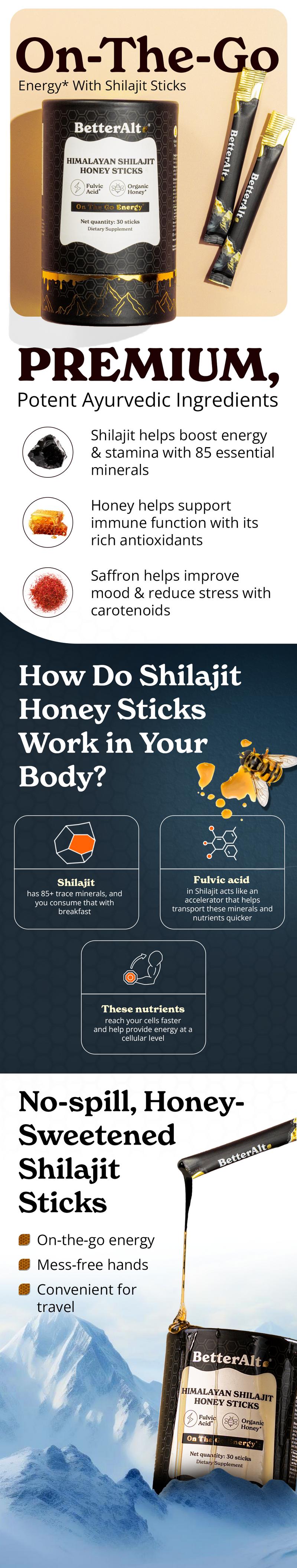 【LIVE Special】Pack of 4 Shilajit Honey Sticks Flavor Sweet
