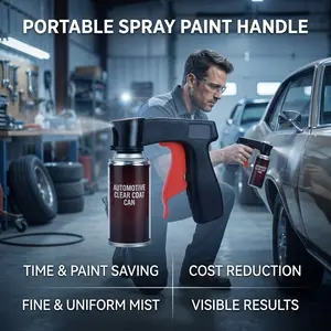 Portable All-Purpose Spray Paint Nozzle Grip Handle Multi-Use Assisted Spraying Accessory for Home Renovation Car Color Wrap and Surface Refinishing Fits Most Self Spray Cans