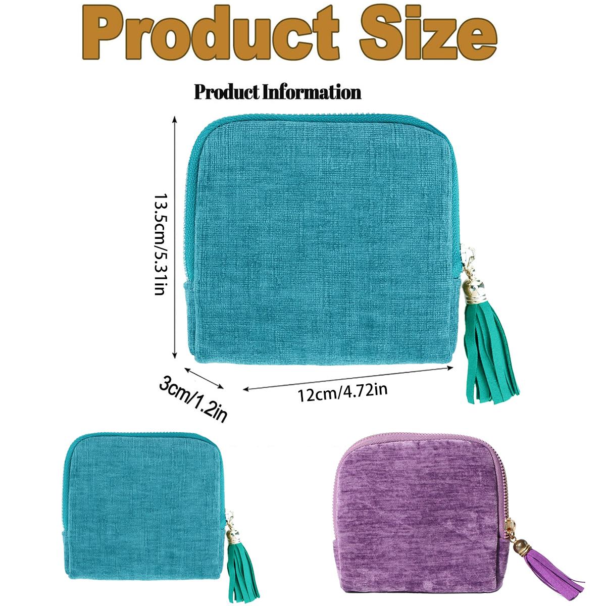 Fashionable Solid Color Jewelry Storage Bag, Luxury Tassel Zipper Pouch, Portable Travel Case for Rings Necklaces Bracelets, Soft Velvet Anti-Tarnish Organizer, Compact Gift for Women