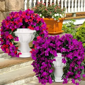 Realistic Triangle Vine Decorative Plastic Wall Hanging Vines, Living Room Indoor Ceiling Decoration, Fake Flower Basket for Doorway