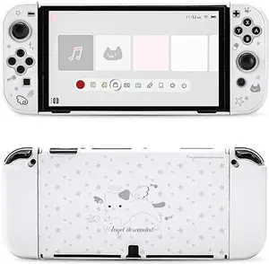 GeekShare Cute Protective Case for Switch OLED Slim Cover Case Hard PC Protective Shell Compatible with Switch OLED - Angel Descended
