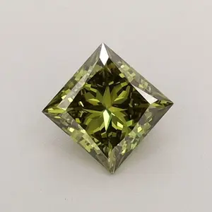 0.52 Carat Princess Cut Fancy Green