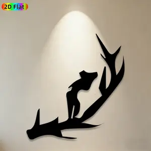 1pc Deer Silhouette Metal Wall Art, Graceful Deer Statue Mural, Ideal Gift for Christmas, New Year, Wildlife Decor Enthusiasts, Rust-Resistant Metal Wall Decor Wall Sculptures, Perfect for Garden Wall & Backyard Fence, Unique Outdoor Decor