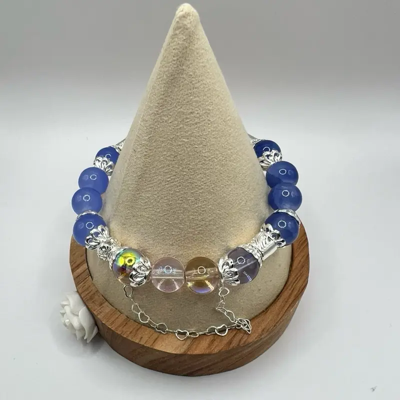 Shades of Blue Bracelet with Chains - Blue Beads, Bead Design, Beaded Accents, Natural Finish handmade bracelets❤❤❤ inspirational gift