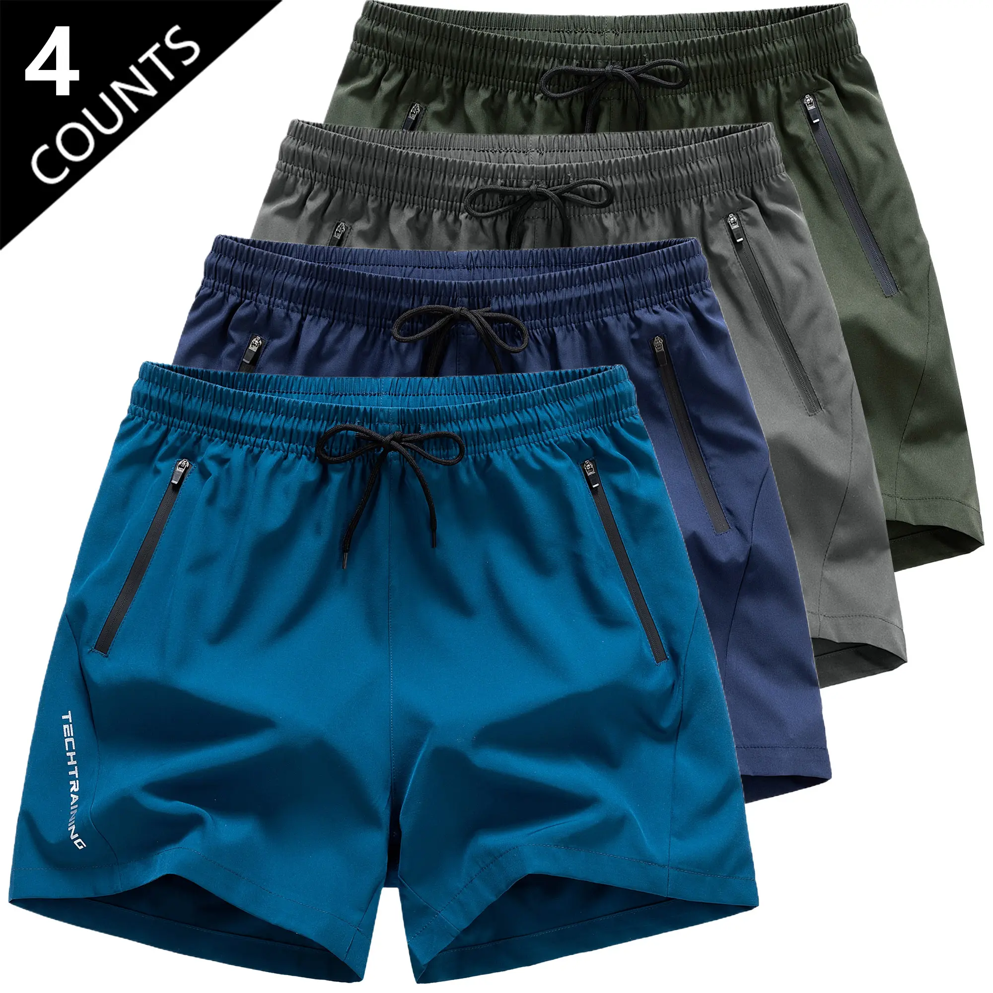 4-Pack Men’s Summer Quick-Grab Shorts — Ready to go straight out of the bag. No need for matching; comfortable yet stylish.