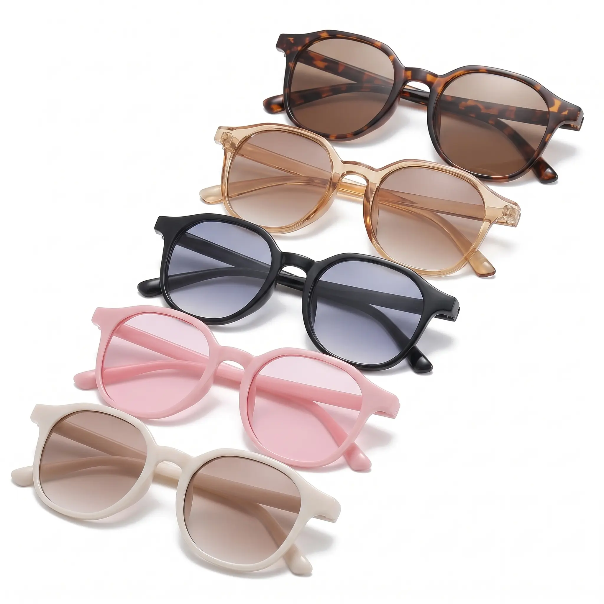 5 Packs Trendy Square Sunglasses, Retro Gradient Shades with Lightweight Frame, Multi-color Ins Style Sun Glasses, Ideal for Daily Wear Beach Vacation Photoshoot