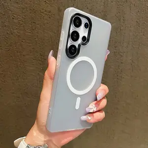 Stylish 2-in-1 Candy-Colored Matte Magnetic TPU Phone Case for Samsung Galaxy S26, S25, S24 FE, S23, S22 Ultra Plus, A56/A55/A54/A36/A35/A26/A25 5G, A17/A16/A15 4G, Compatible with Magsafe, Shockproof Scratch-Resistant Protective Cover
