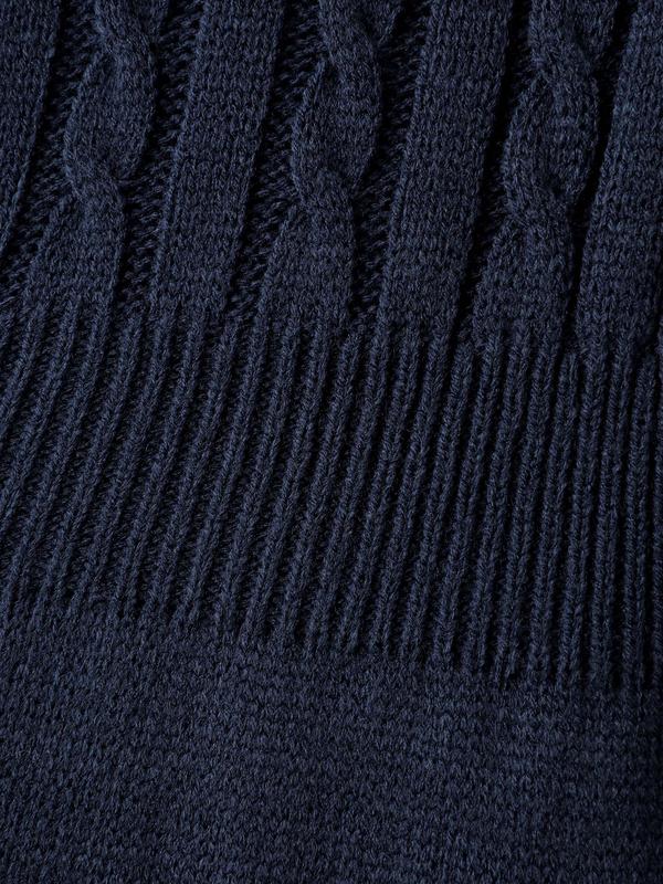 BLOOMCHIC Indigo Cable Knit Cinched-Flared Waist Knit Cardigan with Long Sleeves and Kimono Collar for Timeless Style Fit Knitting Knitwear Women Womenswear