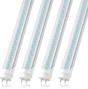 JESLED T8 LED 4FT Type A+B Light Bulbs 24W(65W Equivalent) 3000LM 5000K Daylight 6000K Cold White Bright Plug and Play or Ballast Bypass 4 Foot LED Fluorescent Tube Replacement ETL Listed Dual-Ended Clear F32T8 F40T12 F34T12 F25T8 F28T8 Garage Shop