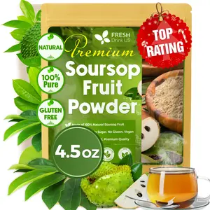 Premium 4.5oz Soursop Fruit Powder, 100% Natural and Pure from Soursop Graviola Fruit, Soursop Graviola Guanabana Fruit Tea, No Additives, No Gluten, No Sugar, Vegan