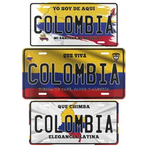 Colombia Aluminum License Plate 12x6 – Colombian Flag Decorative Car Tag – Premium Metal Plate for Cars, Garage & Wall Decor