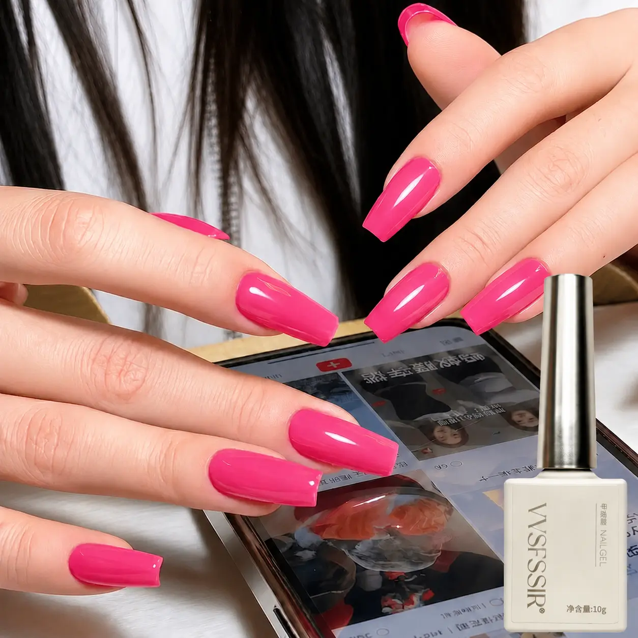 VVSFSSIR Pink Gel Nail Polish, Alcohol-Free Semi-Permanent Soak Off LED Curable, High Quality Smooth Apply for Salon Home Manicure Pedicure salon-quality art