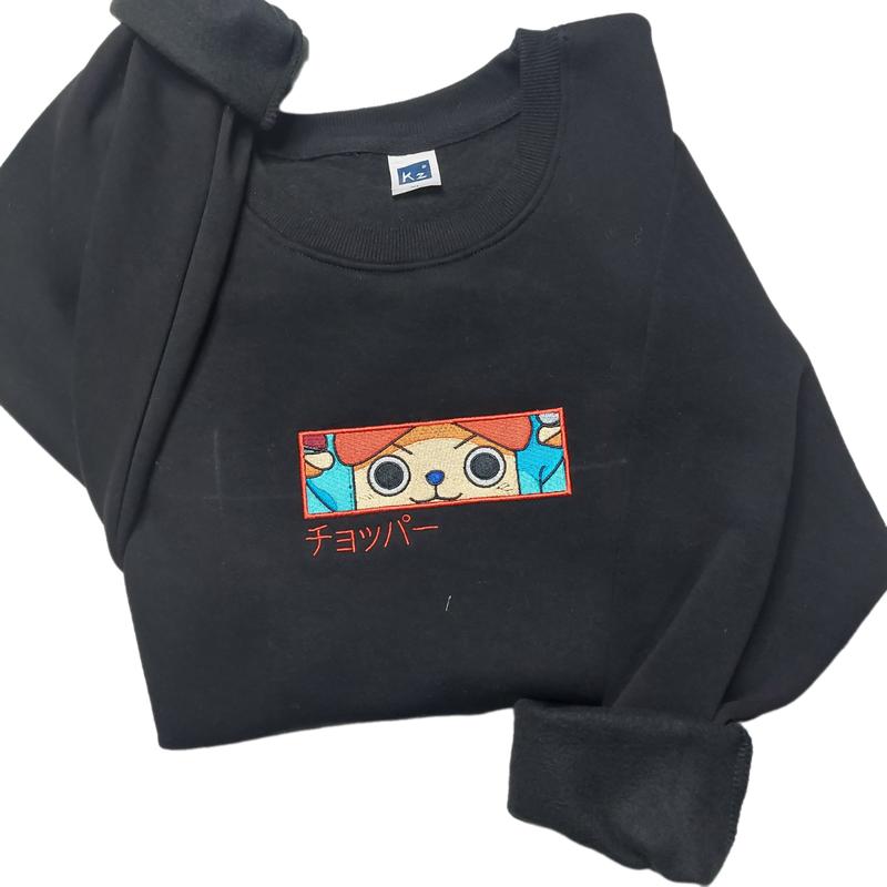Embroidered Chopper Shirt/Sweatshirt/Hoodie, One piece Crew neck, for Anime fans (Processing time 1-2 weeks) EONEP067