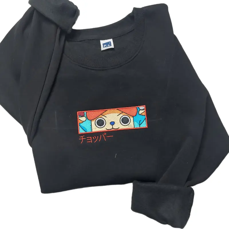Embroidered Chopper Shirt/Sweatshirt/Hoodie, One piece Crew neck, for Anime fans (Processing time 1-2 weeks) EONEP067