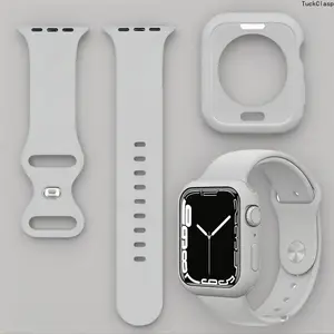 2026 New 2-in-1 Silicone-TPU Wearable Smartwatch Strap with Protective Case(Hollow-OutProtective Cover), Multi-Color Replacement Cover Set, Fashion Tech Accessory for Smartwatch Use, Accessories